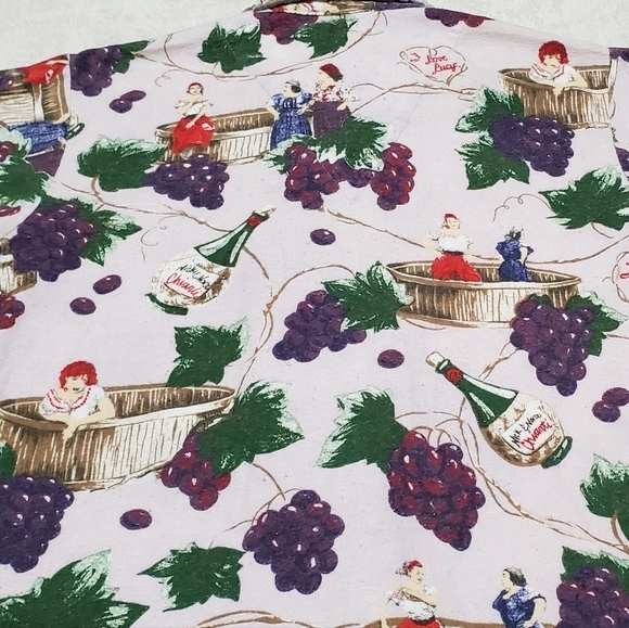 RARE Vintage Nick & Nora I Love Lucy Italian Movie Cotton Flannel Pajama Set Sm - Picture 8 of 16